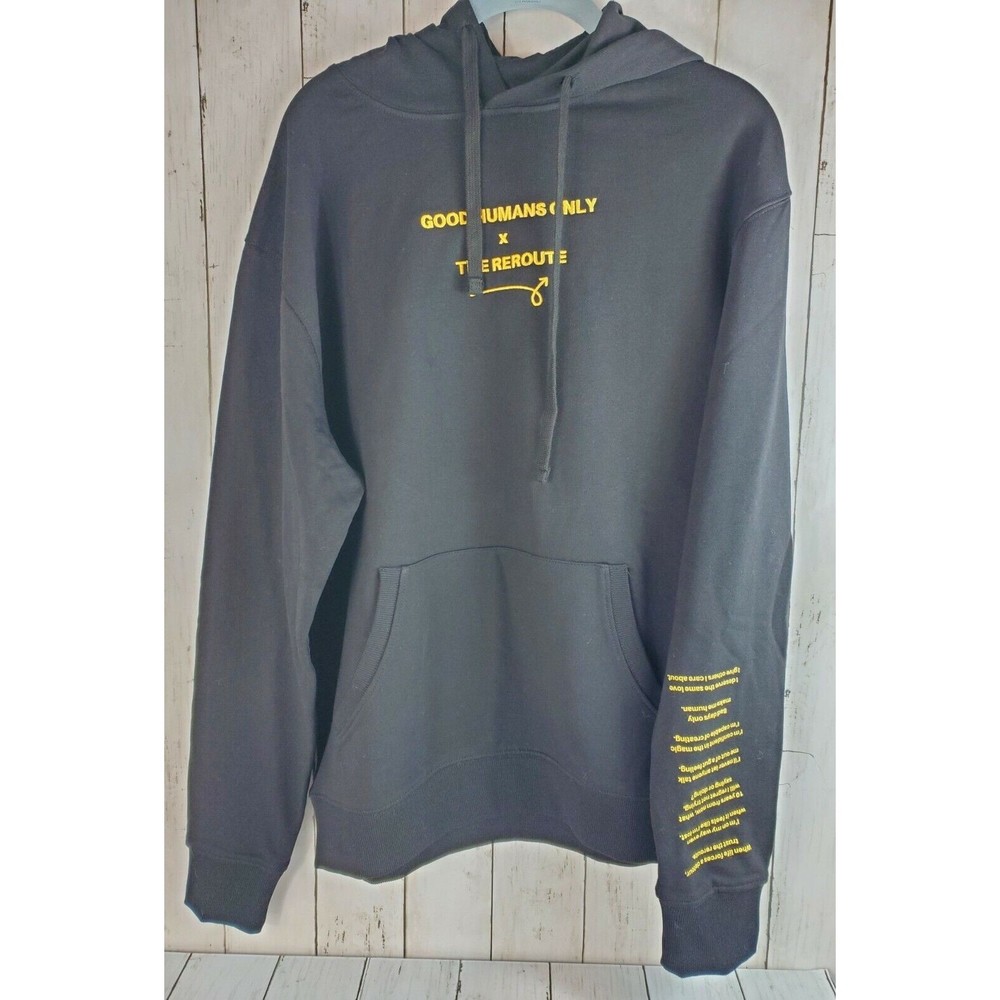 Womens Kotn Black Hoodie Good Humans Only The Reroute Sweater Sz S Egypt Cotton